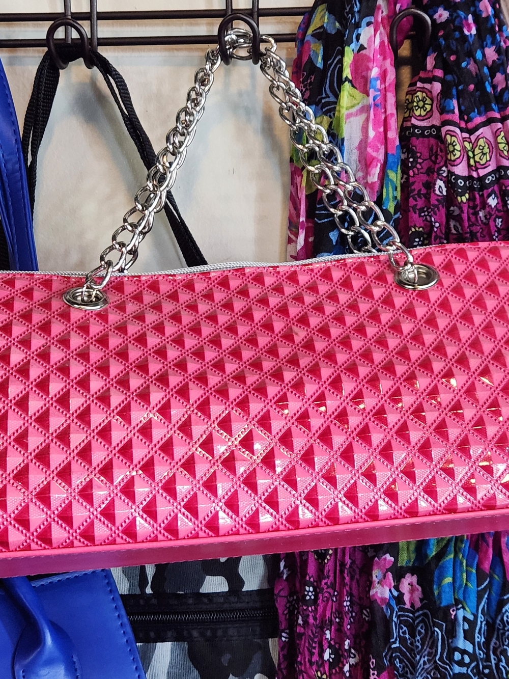 Stylish Pink Quilted STYLE WINE THERMAL Chain-Handle WINE Bag